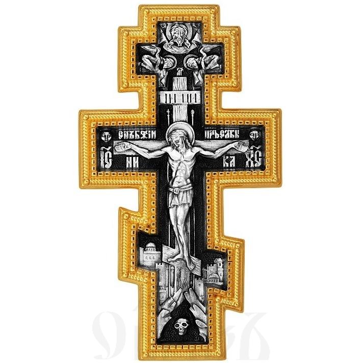 крест «распятие. молитва «да воскреснет бог», серебро 925 проба с золочением (арт. 101.529-п)