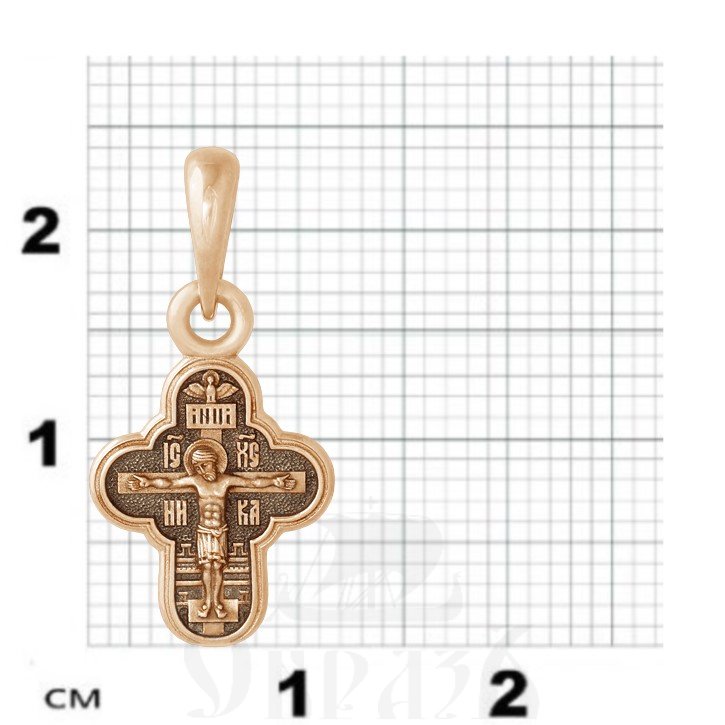 крестильный крест «божия матерь нерушимая стена», золото 585 проба красное (арт. 201.616-1)